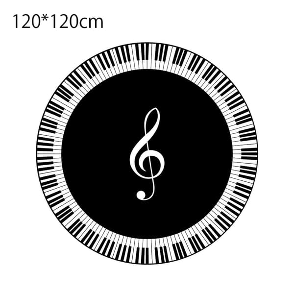 Hjemmeindretningsmåtte, kompatibel med klaver tangenter - Musikalske noder og keyboardmønstre tilføjer elegance til ethvert rum
