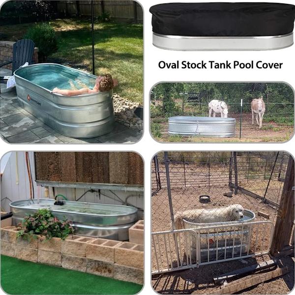 4FT 6/8ft Oval Metall Tank Kallplunge Poolskydd