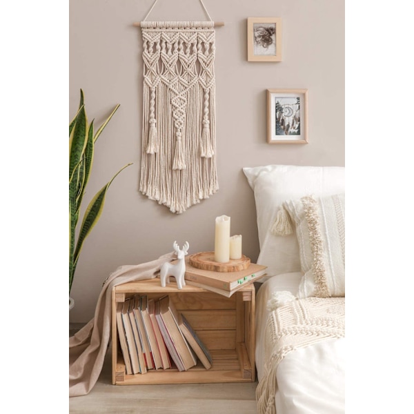Macrame vävd väggbonad Boho Home Chic Bohemian geometrisk konst