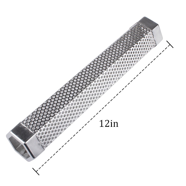 Pelletsrör för Rökning, Varm- eller Kallrökning, Rostfritt Stål, Förbättrar Röksmaken för Olika Träpellets, Fungerar med Alla Grillar, Hexagon Design