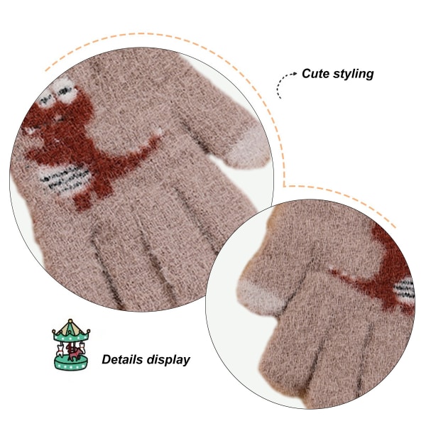 Barnehansker Fullfingerhansker Strikket varme hansker Vinter