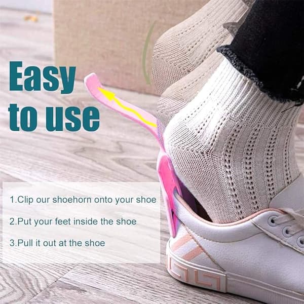 Pink & Blå & Grå Lazy Shoe Helper, 6 stk. Nyttig Bærbar S