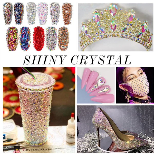 Flade Rhinestones Krystal Glassten
