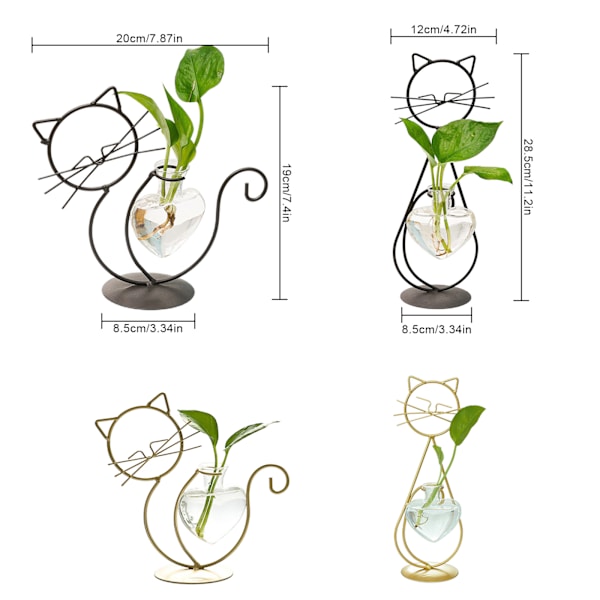 Enkel Kat Jern Blomst Vare Hydroponisk Blomsterarrangement Vase