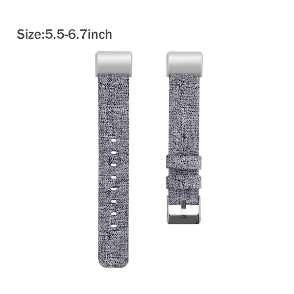 Canvas klockarmband Mjuk Andningsbar Tvättbar Fashionabel Klockarmband Passar för Fitbit Charge2 Ljusgrå
