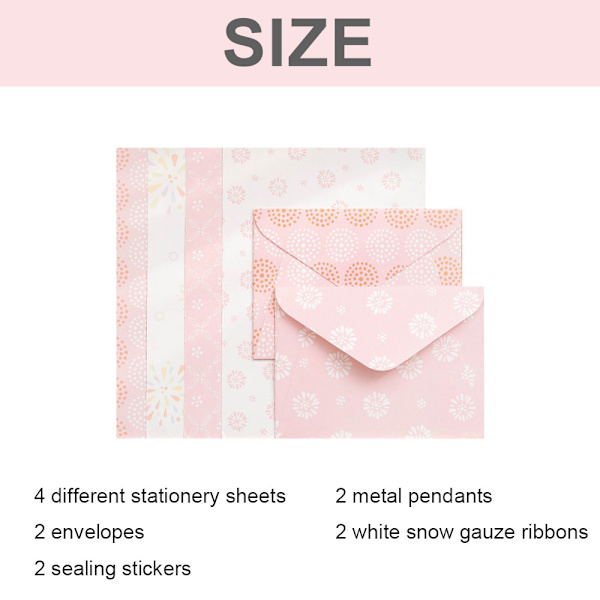 1 set inklusive brevpapper och kuvert Brevpapper: 25CM * 17.6CM, kuvert: 18CM * 13CM