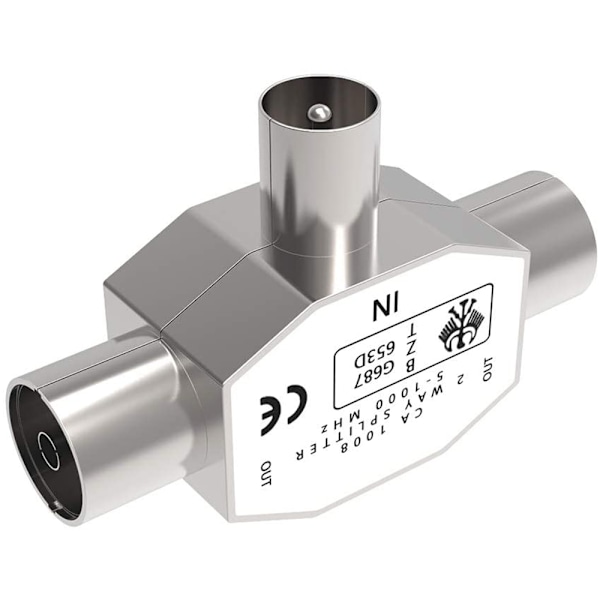 Helmetall TV én-til-to kabel TV 9,5 hann til hunn videokontakt RF tee adapter
