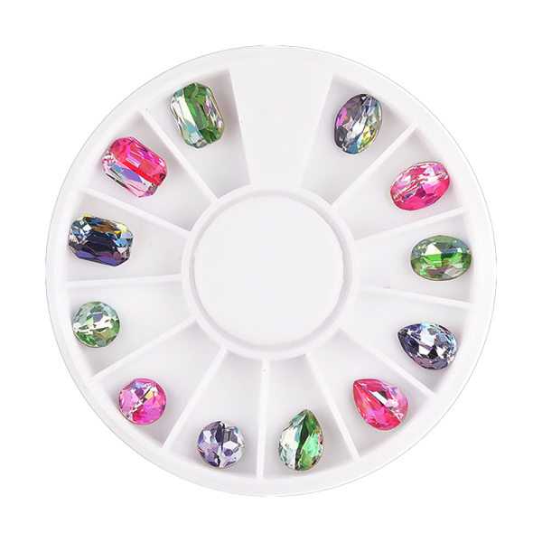 Nail Crystal Rhinestones Round Stones， för 3D Nails Art-dekorationer style 9