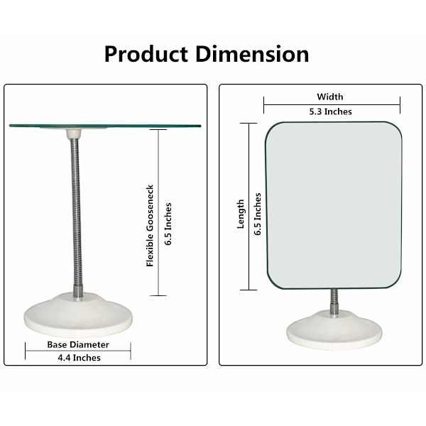 Elegant Kompakt Design Justerbar Flexibel Svanhals Sminkspegel, Precisions Klarhet Spegel Bärbar Bords Sminkspegel för Sminkbord Badrum