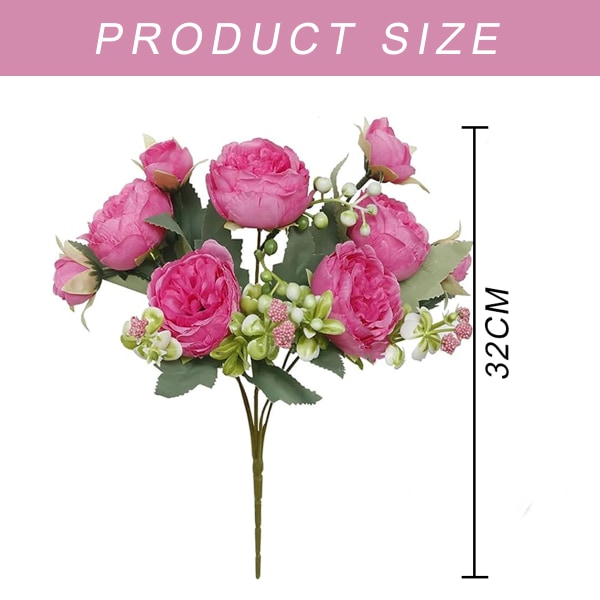 3 Buketter Konstgjorda Blommor Utomhus UV-Resistenta Falska Blommor