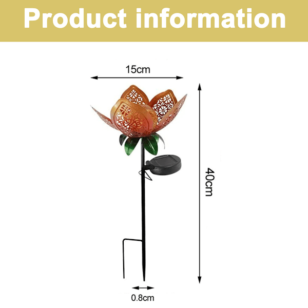 Solcellelampe Utendørs Lampe Hage Lampe Blomst Lampe Mønster Lys Gulvlampe Smijern