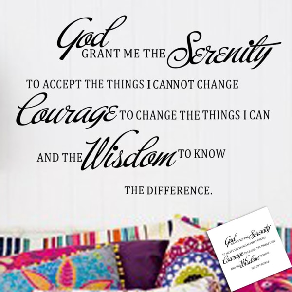 Grant ME The Serenity Prayer Bibel Citat Vinyl Väggdekaler