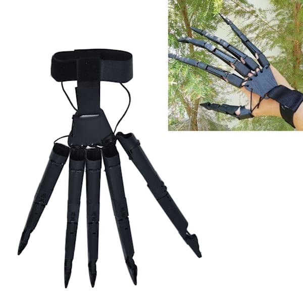 Halloween ledade fingrar 3 dimensioner utskrivna ledade fingerförlängningar för Halloween fest CosplaySvart höger hand