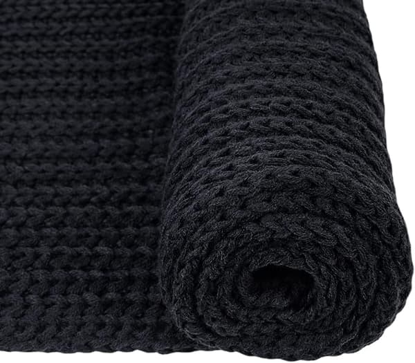 Dam- och herr Vinter Tjock Kabelstickad Omlott Stor Varm Halsduk LT01 Black