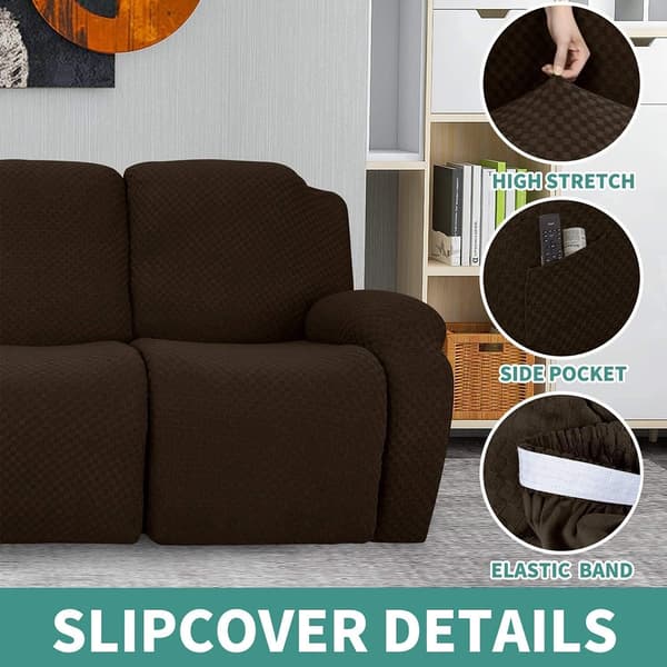 8 Deler Stretch Recliner Sofatrekk Nyeste Jacquard Lenestoltrekk