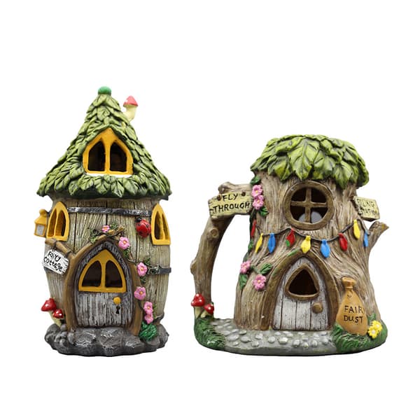 Sød Havefigur med Solcellelys, Resin Havefigur, Vand