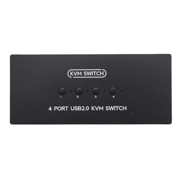 Usb Vga Kvm Switch Til 4 Computere Del Hd Skærm Og 3 Usb Enheder Tastatur Mus Scanner Printer