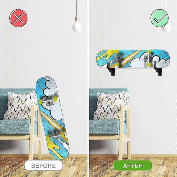 Väggfäste för skateboard och snowboard - Vägghängare för skateboard Black