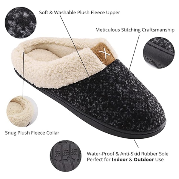 Søde Hjemmesko i Memory Foam med Fuzzy Ulv-lignende Blød Fleecefoer