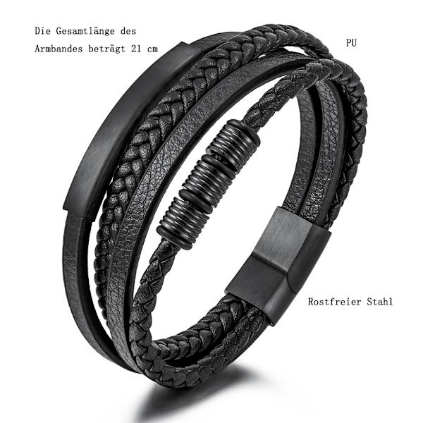 Gave til mænd armbånd læder bar armbånd læderbånd flettet