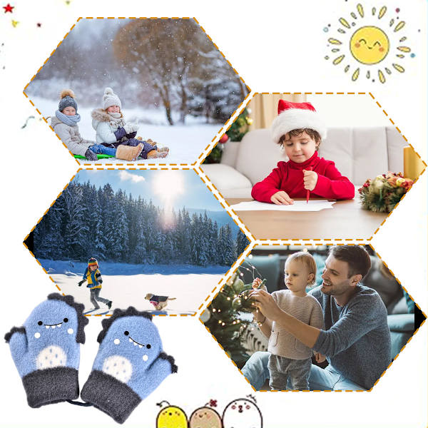 Toddler Magic Stretch Mittens Vinter Unisex Baby Stickade Vantar