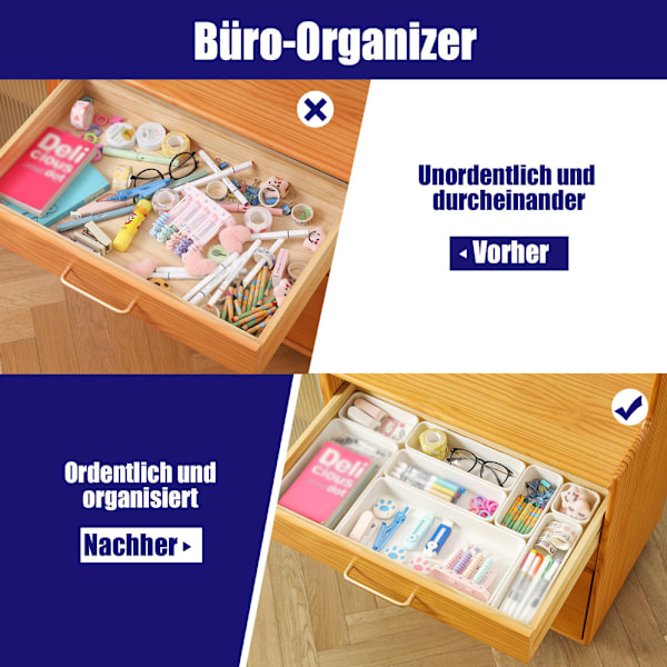 9-delt skuffeorganisator, kommodeorganisator, skuffeorganisator