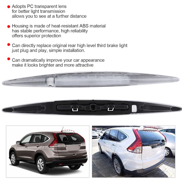 Högt monterad, 3:e bromsljus bakljus klar lins 34270T0AA01 Passar till Honda CRV LX/EXL/EX 2012-2014