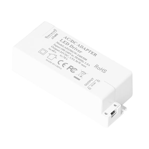 LED-drivare DC 24V 1.5A 36W Säker Isolerad Liten Strömförsörjning Transformatoradapter