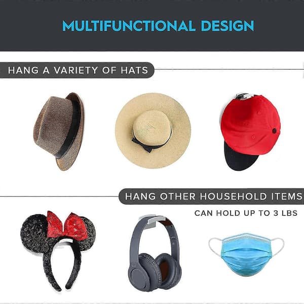 Hatteknagger - Minimalistisk hattehylle, ingen skade, holder hatter (16-