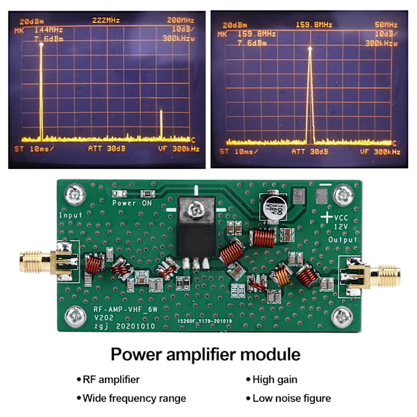 Strømforstærkermodul PCBA FM Forstærkerkort til TMA 12V Drevet 6W 88‑108MHz