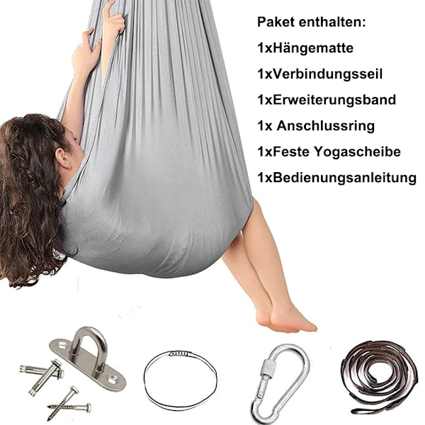 Sensorisk Gungterapi för Inom- och Utomhusbruk, Mysgunga med Mjukt Andningsbart Nylon, Stärker Huvud-, Nack- och Kärnmuskler, Robust Stark Lättskött