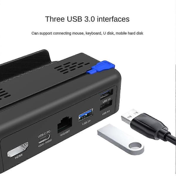 Dockingstasjon Kompatibel For , Dock Med - Kompatibel 2.0 4k@60hz, Gigabit Ethernet, Usb-a 3.0