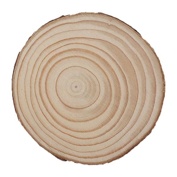 4 stk. Runde Lysbakker til Hjemmet, Simple Lysestager i Træ 7-9 cm