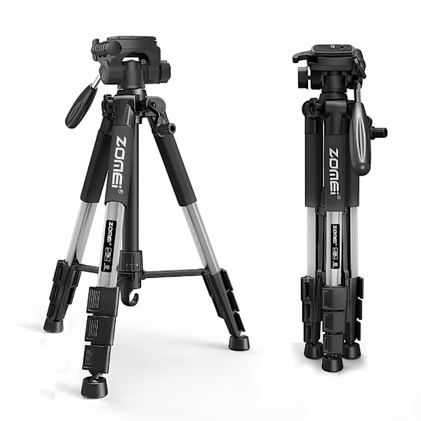 Kraftigt Kamerastativ för Resor, Flexibel Aluminiumkonstruktion med Professionellt Ergonomiskt 3-Vägs Panhuvud, Justerbart Höjdstativ för DSLR,