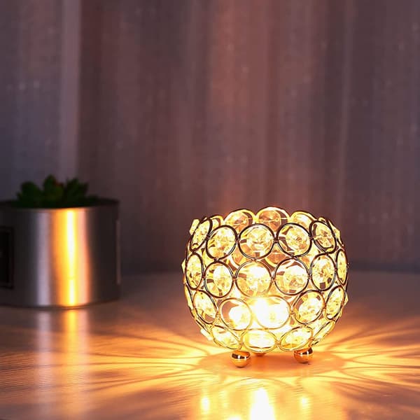 Bordpynt Bryllup, Gull Globe Lysestake, Utsøkt Elegant Dekorasjon, Klassisk Unik Utskjæringsdesign, Hul Utformingsdesign, Glitrende