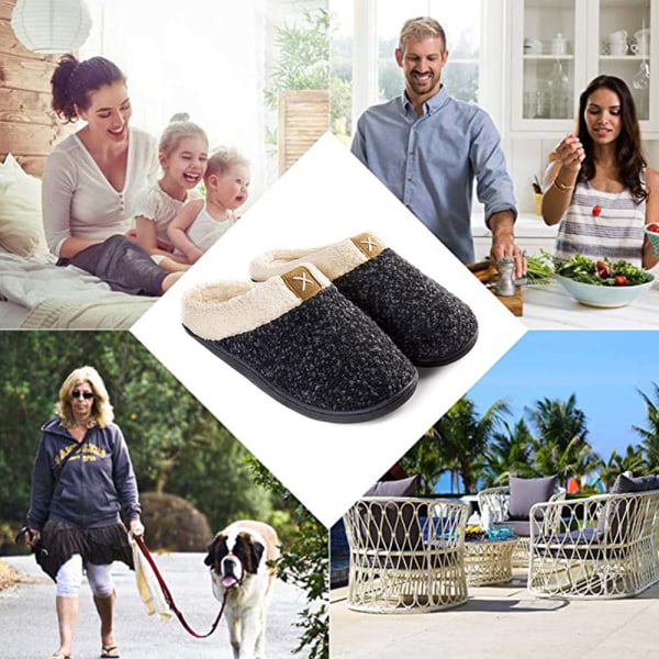 Søde Hjemmesko i Memory Foam med Fuzzy Ulv-lignende Blød Fleecefoer