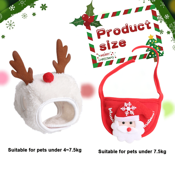 Julekostyme for liten hund, klesfesttilbehør style 3