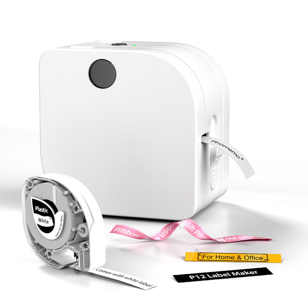 P12 Mini Bluetooth Etiketprinter, Selvklæbende Etiketter, Kompatibel med iOS og Android Telefon, Termisk Etiketprinter til Hjemmet og Kontoret