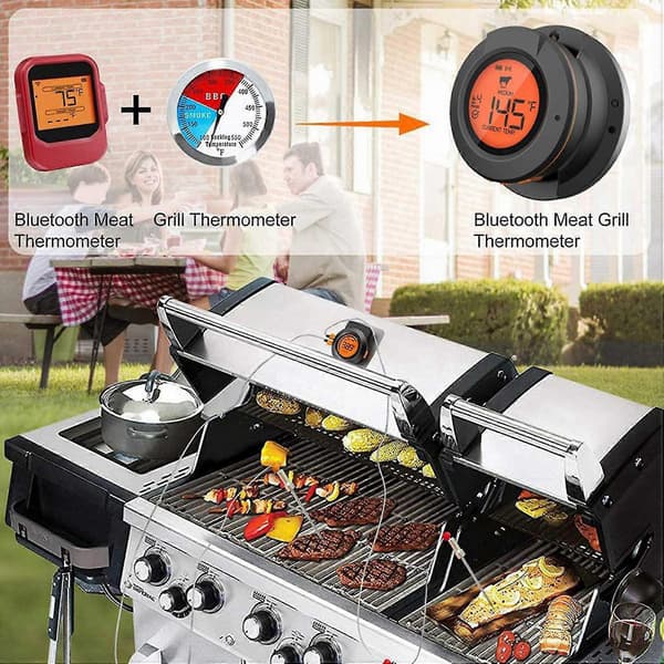 2x Trådløs Bluetooth Grill Elektronisk Smart Ovn Termometer Køkken Mad Grill Termometer