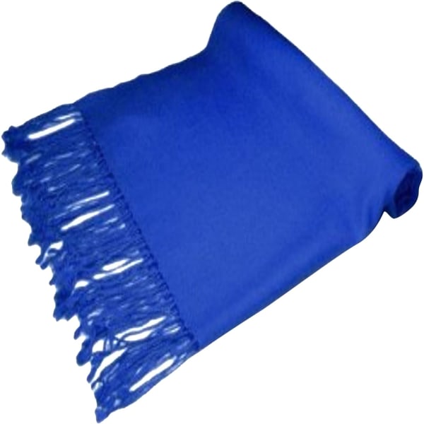 Royal Blå Ensfarget Design Sjal Pashmina Sjal Wrap Stole Seconds