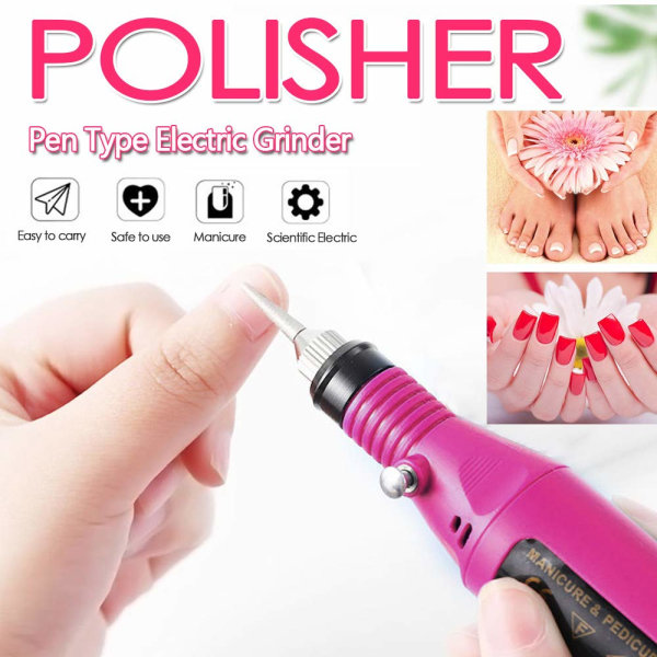 Elektrisk Negleboremaskine Manicure & Pedicure Plejesæt, Mini Neglesæt til Polering, Pleje og Glatning af Negle Hjemme