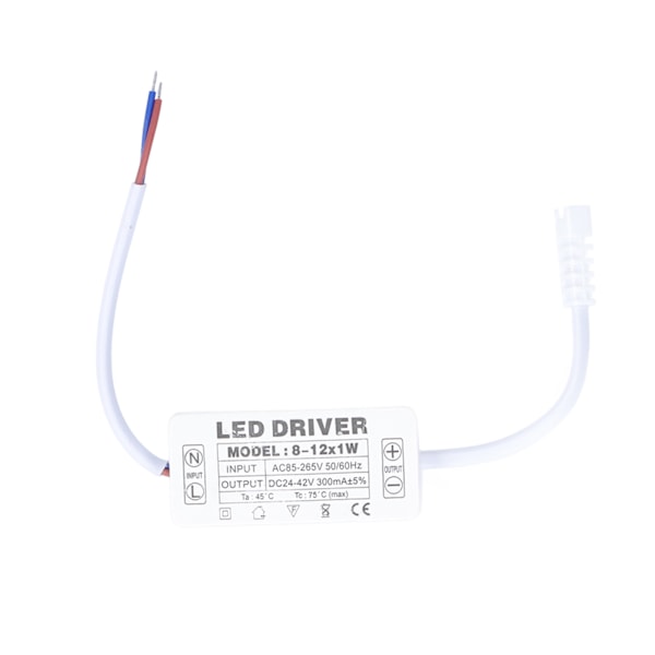 LED Driver 300mA Konstant Strøm Transformer DC24‑42V Lampe Strømforsyning Driver AC85‑265V