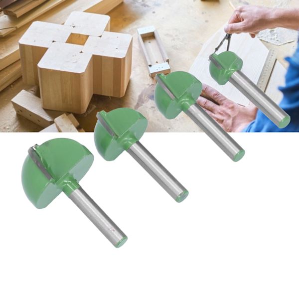 4 st Cove Box Fräsfräs Runda Näsor 2 Flöjter Wolfram Stål CNC Träbearbetning Fräsverktyg