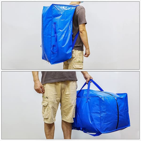 Flytta som ett proffs, extra stora flyttväskor för effektiv packning, kraftig prestanda, lättviktsdesign i blått (2-pack)