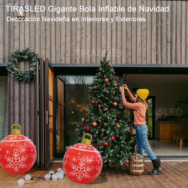 Oppustelig Juledekoration Julekugle Julepynt 75cm Tilbud