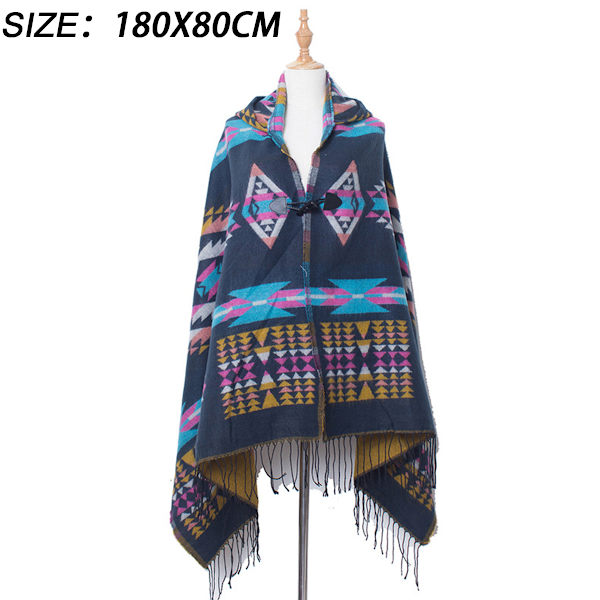 Kvinnors bohemiska casual sjal frans poncho lös vintage