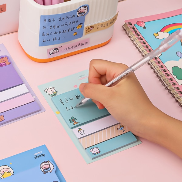 4 sets of cute index stickers for students, cute pets, and animal convenience stickers for office stationery message sets