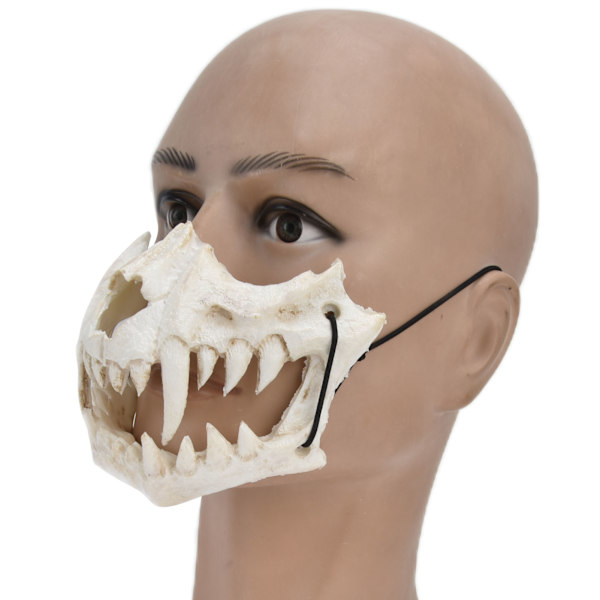 Latex Tiger Tand Maske - Holdbar, Vandafvisende, Justerbar og Uhyggelig Maske til Fest, Festival og Teater