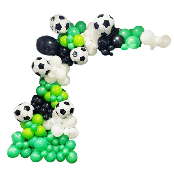 Grön Svart Vit Ballong Garland Arch Kit - Soccer Brithday