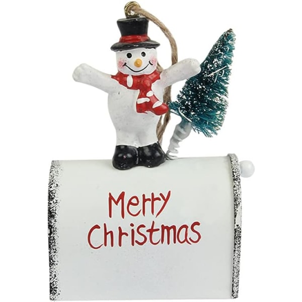 Christmas Decorative Mailbox with Santa Claus, Snowman and